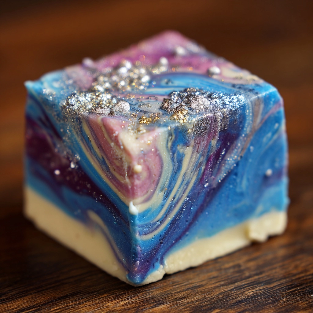 Galaxy Swirl Cotton Candy Fudge Recipe - Recipe Image