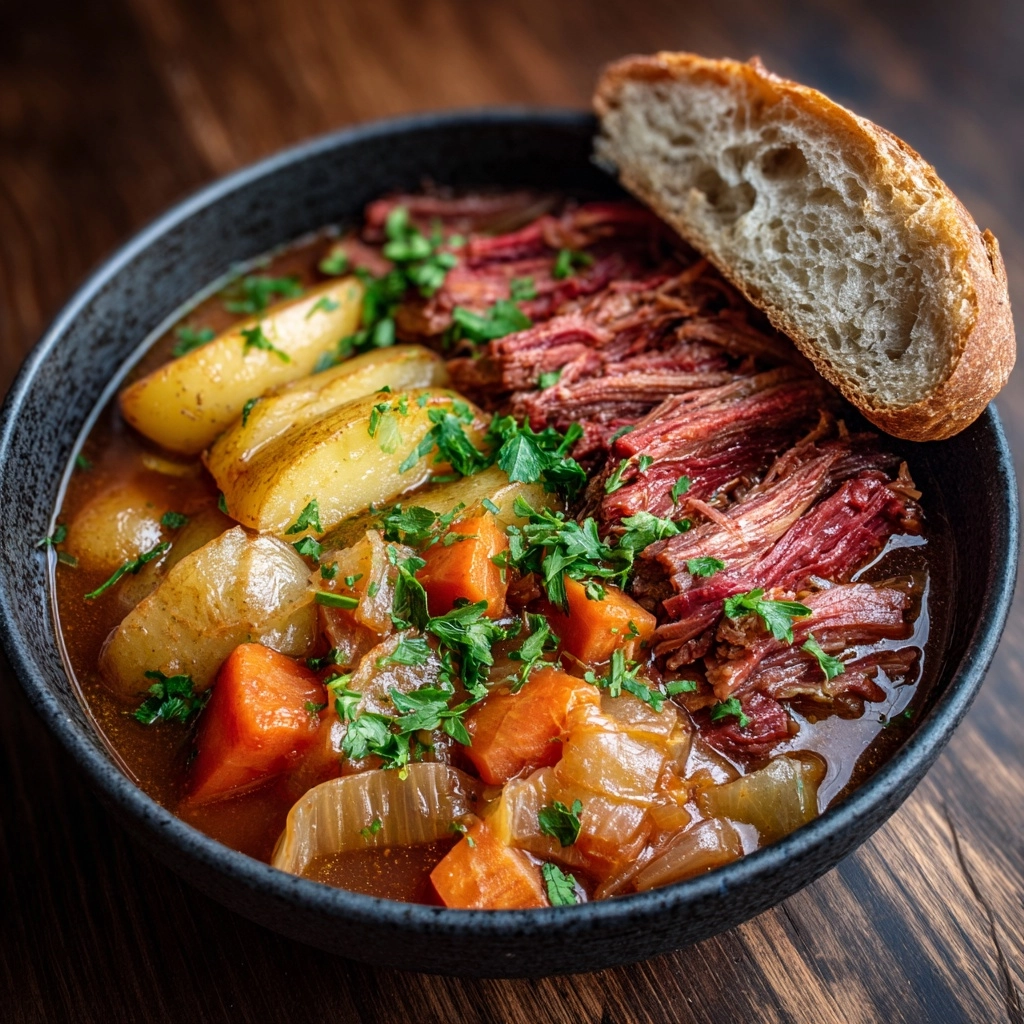 Slow Cooker Corned Beef and Potatoes Recipe - Recipe Image