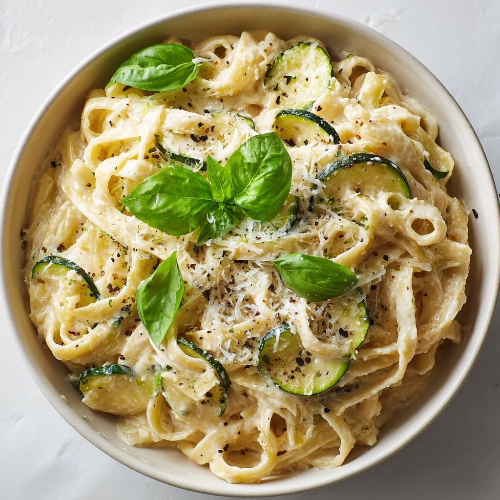 Lemon Basil Zucchini Pasta Alfredo Recipe - Recipe Image