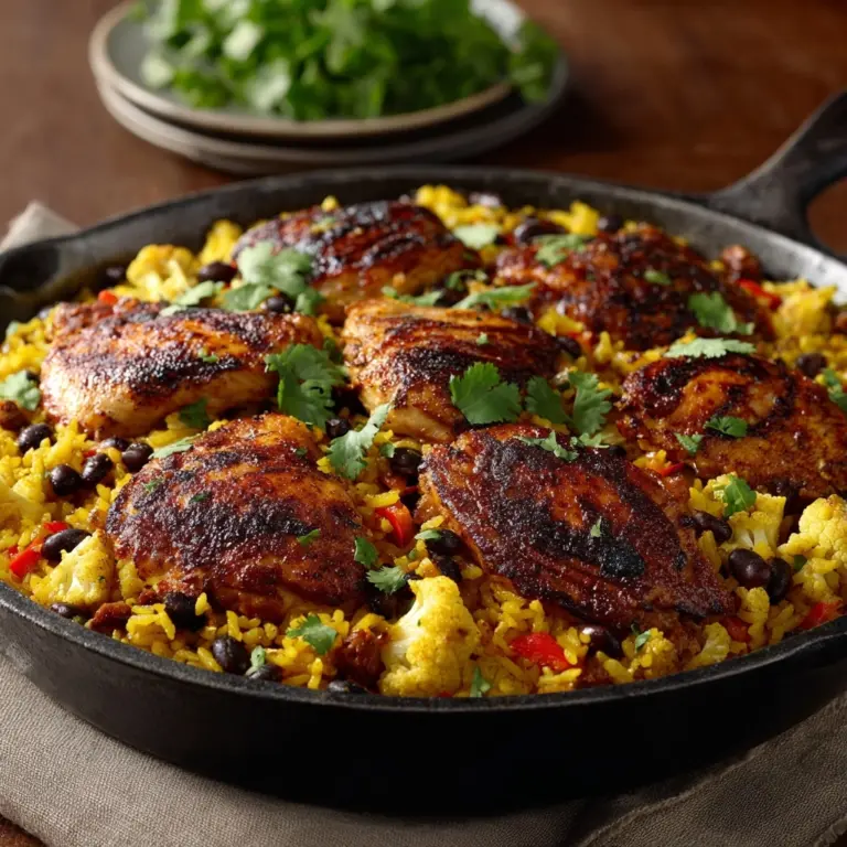 Salsa Chicken and Cauliflower Rice Skillet Recipe