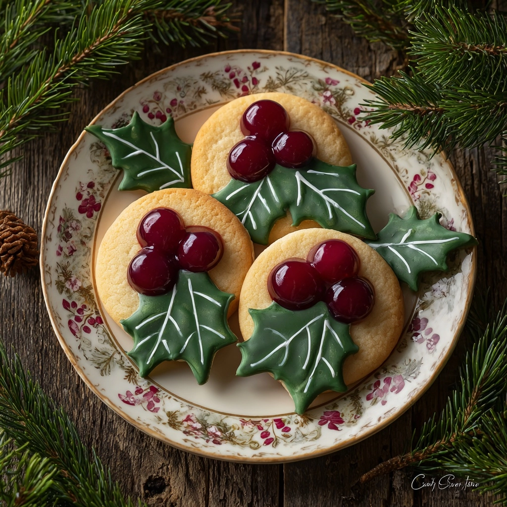 Holly and Berry Sugar Cookies Recipe - Recipe Image