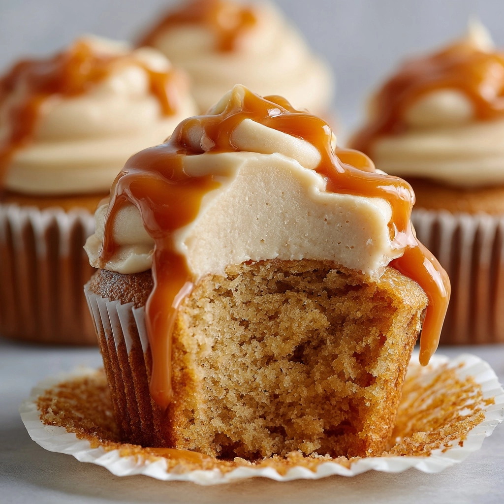 Apple Cupcakes with Salted Caramel Frosting Recipe - Recipe Image