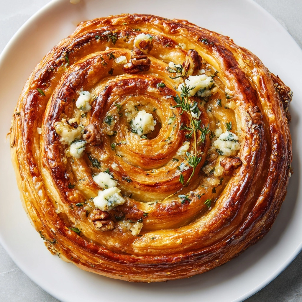 Blue Cheese Walnut Thyme Puff Pastry Twirl Recipe - Recipe Image