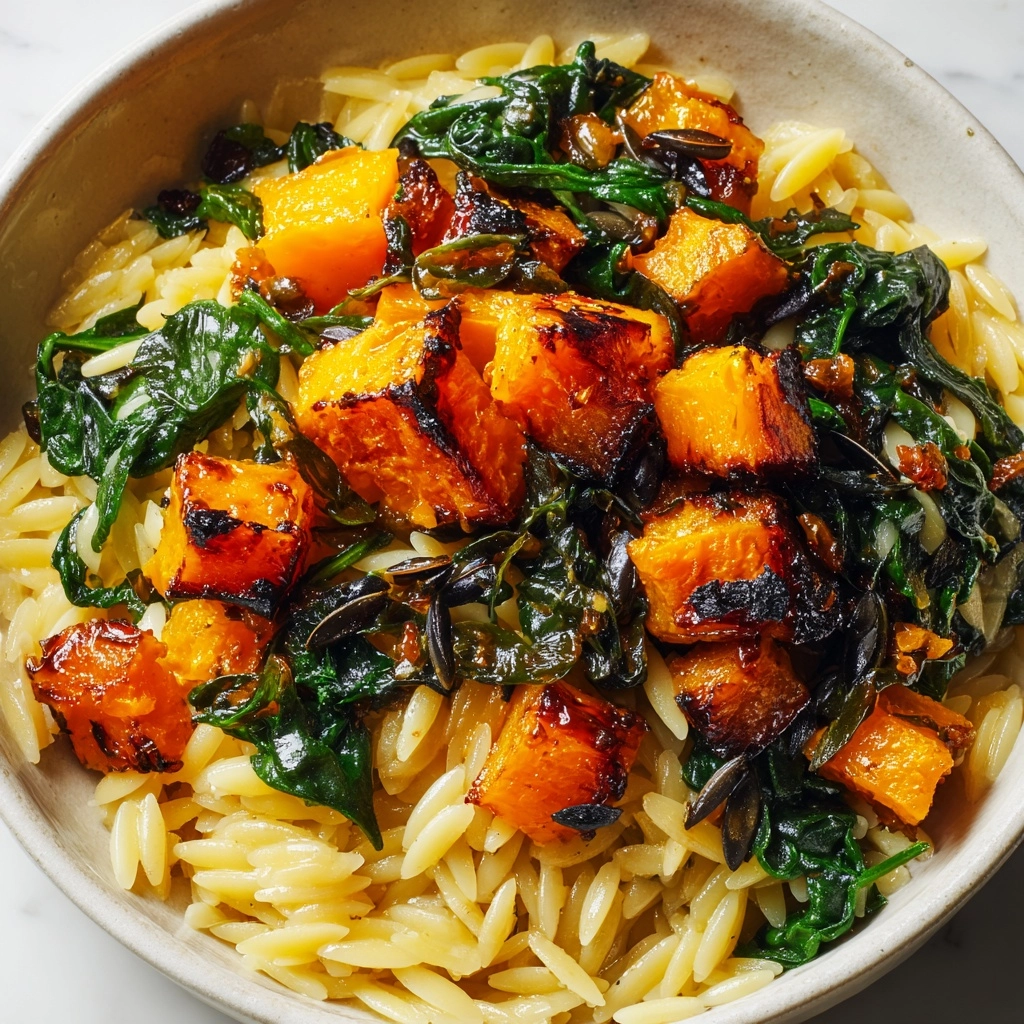 Orzo with Roasted Butternut Squash and Spinach Recipe - Recipe Image