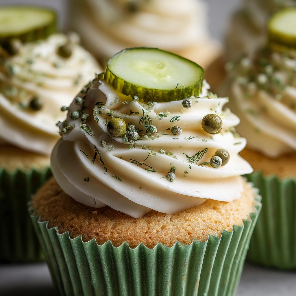 Savory Dill Pickle Cupcakes Recipe - Recipe Image