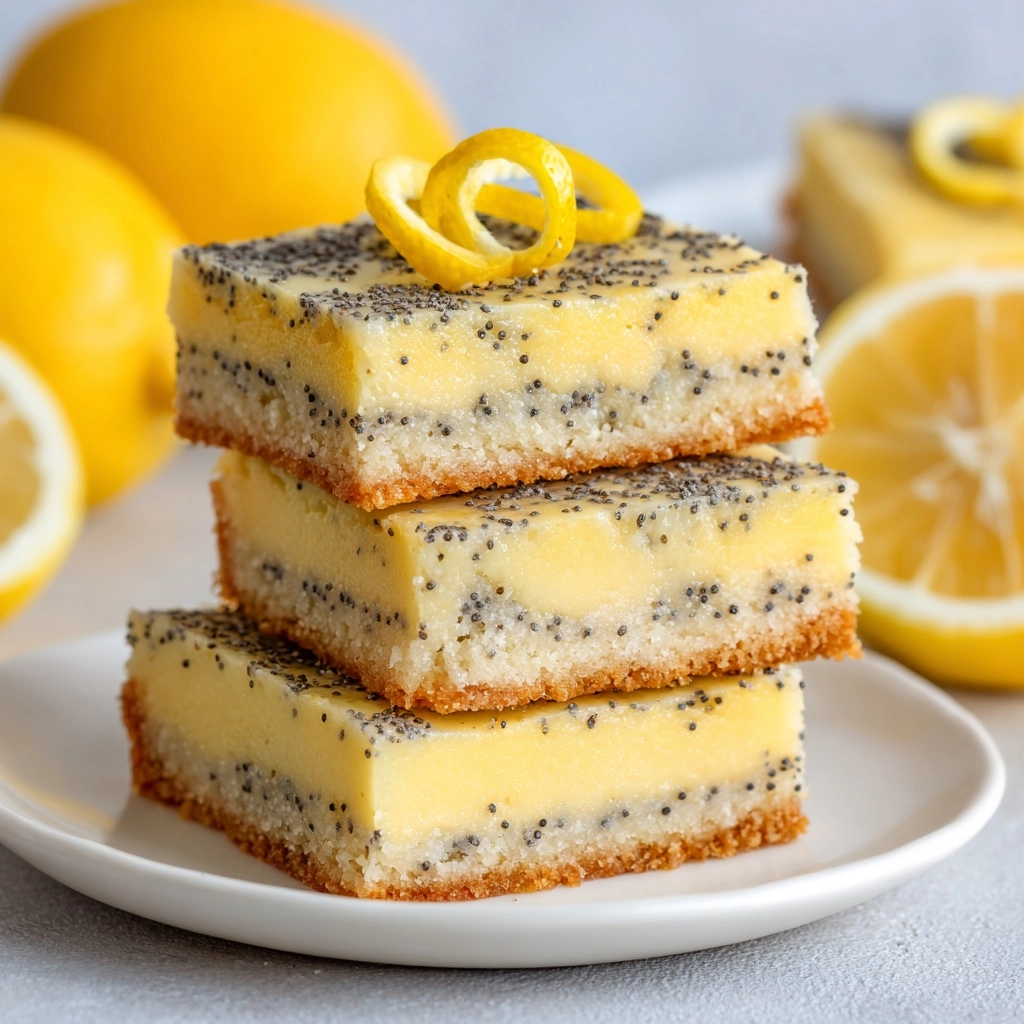 Low Sugar Lemon Poppy Seed Greek Yogurt Bars Recipe - Recipe Image