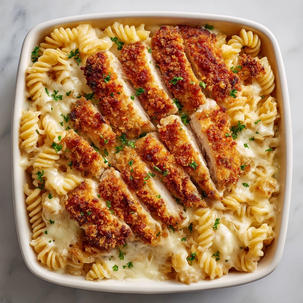 Creamy Garlic Parmesan Chicken Pasta Bake Recipe - Recipe Image