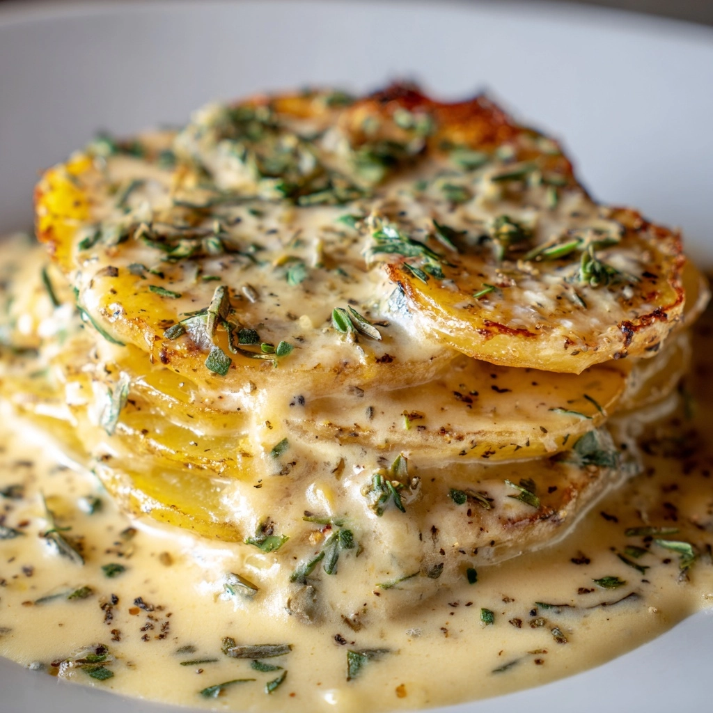 Creamy Garlic Sauce Baby Potatoes Recipe - Recipe Image