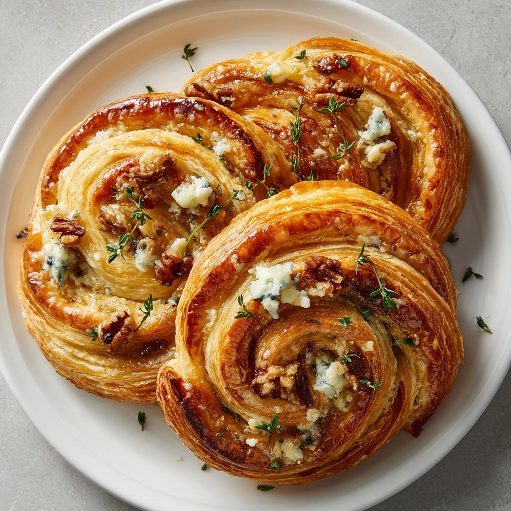 Blue Cheese Walnut Thyme Puff Pastry Twirl Recipe