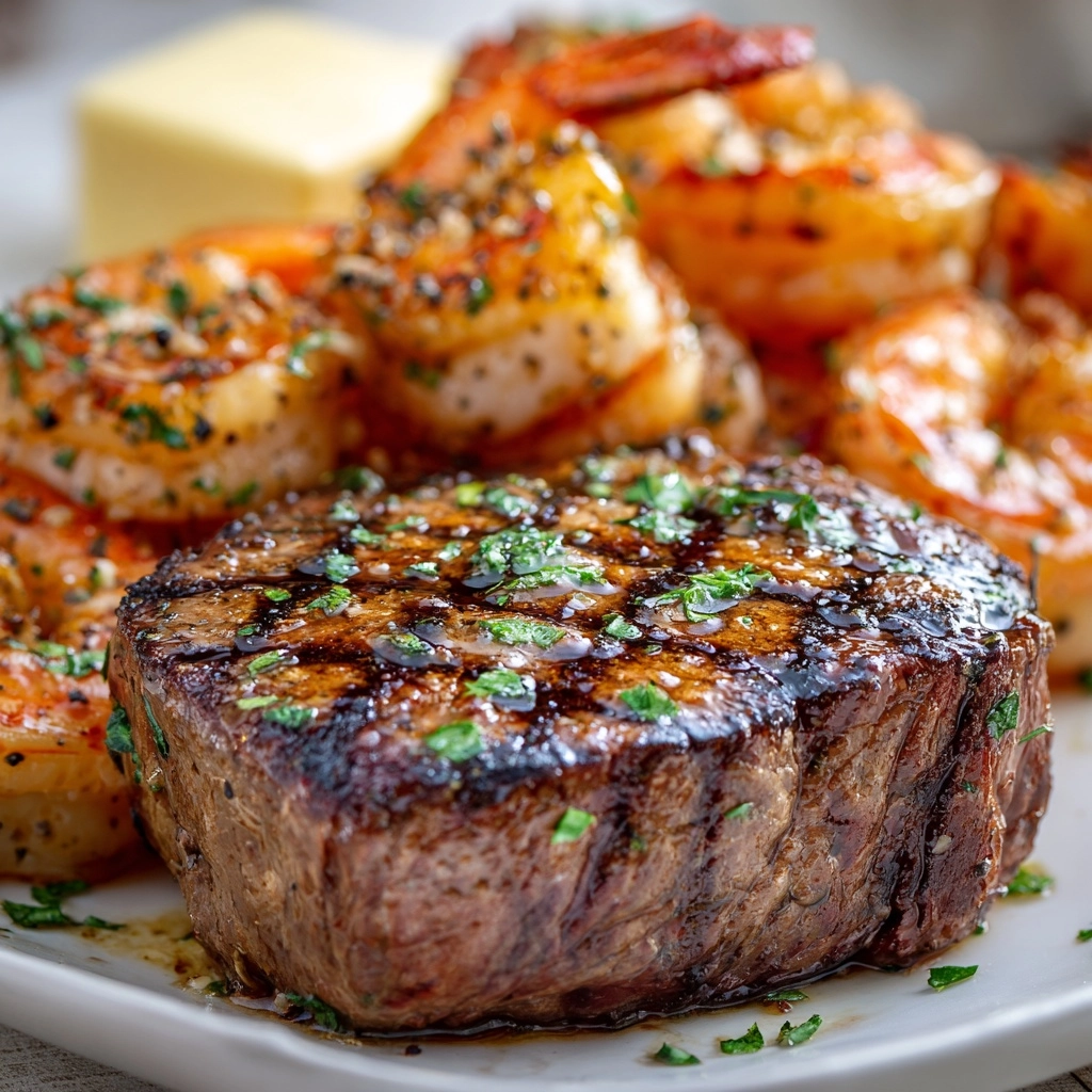 Garlic Butter Grilled Steak & Shrimp Recipe