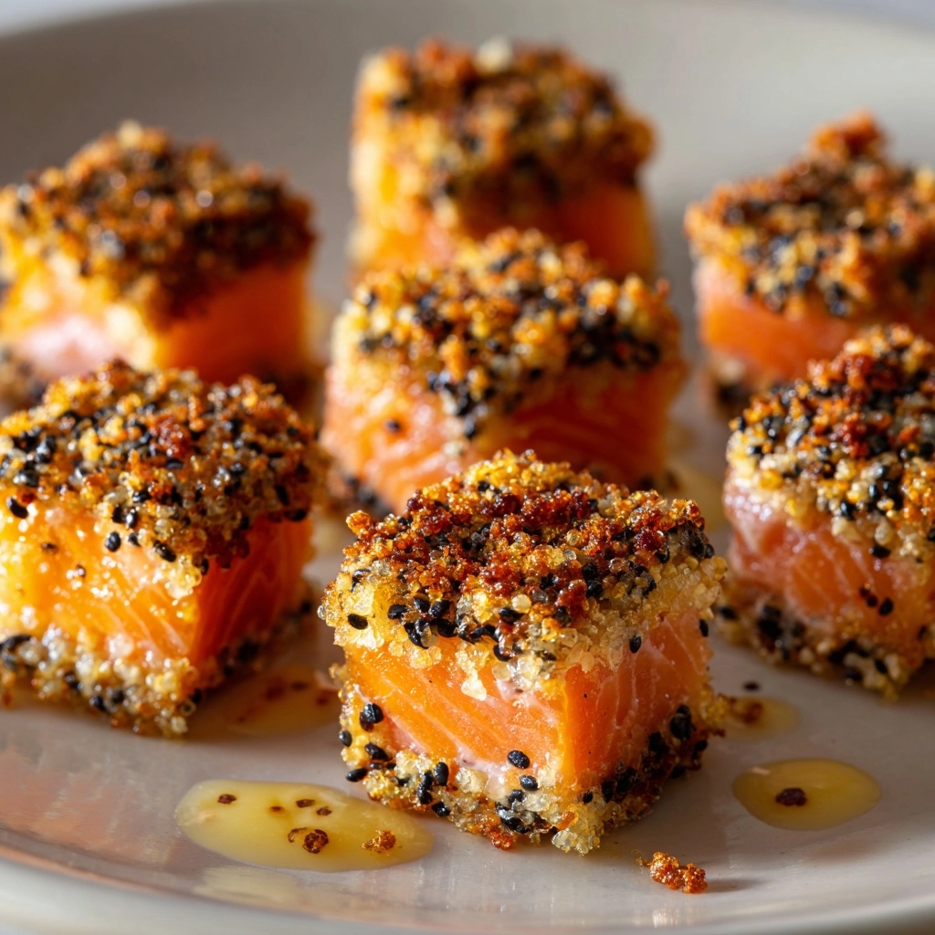 Panko Sesame Crusted Salmon Bites Recipe