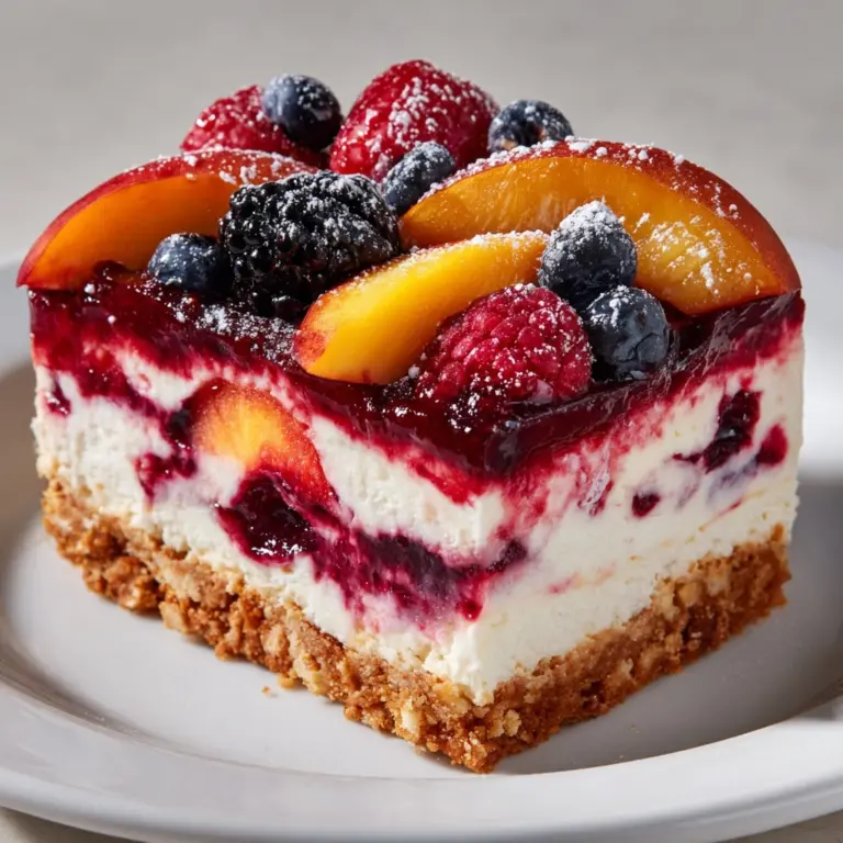 Savory Summer Berry and Peach Cheesecake Recipe