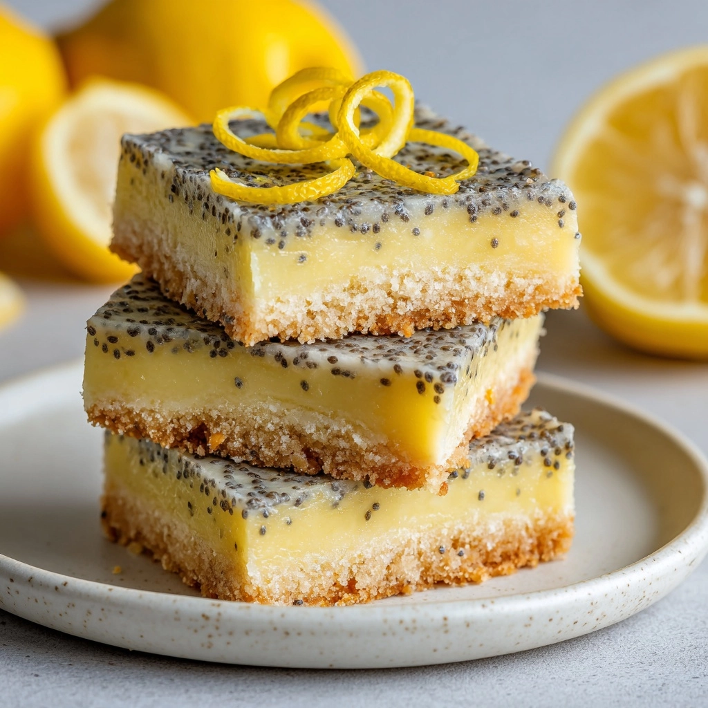 Low Sugar Lemon Poppy Seed Greek Yogurt Bars Recipe - Recipe Image