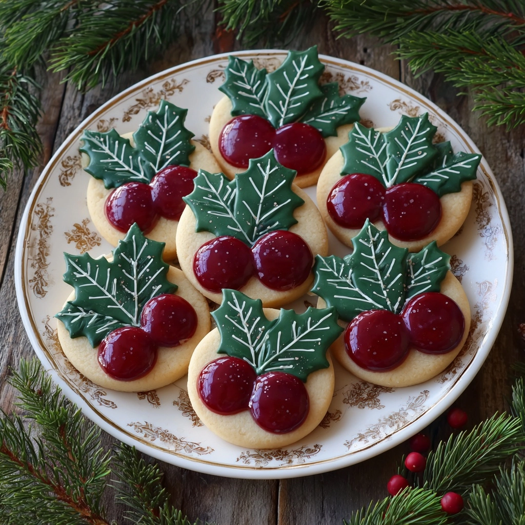 Holly and Berry Sugar Cookies Recipe - Recipe Image
