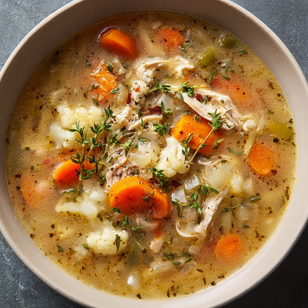Anti-Inflammatory Cauliflower Chicken Soup Recipe