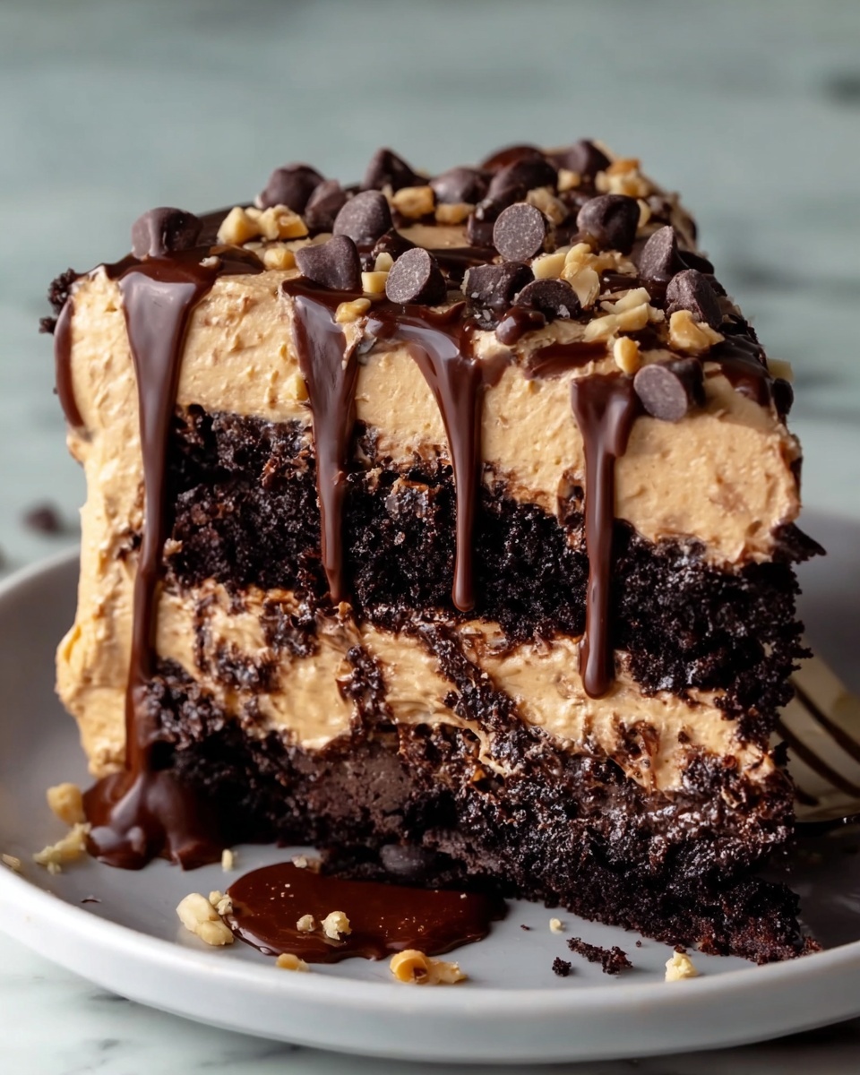 Chocolate Peanut Butter Ooey Gooey Cake Recipe - Recipe Image