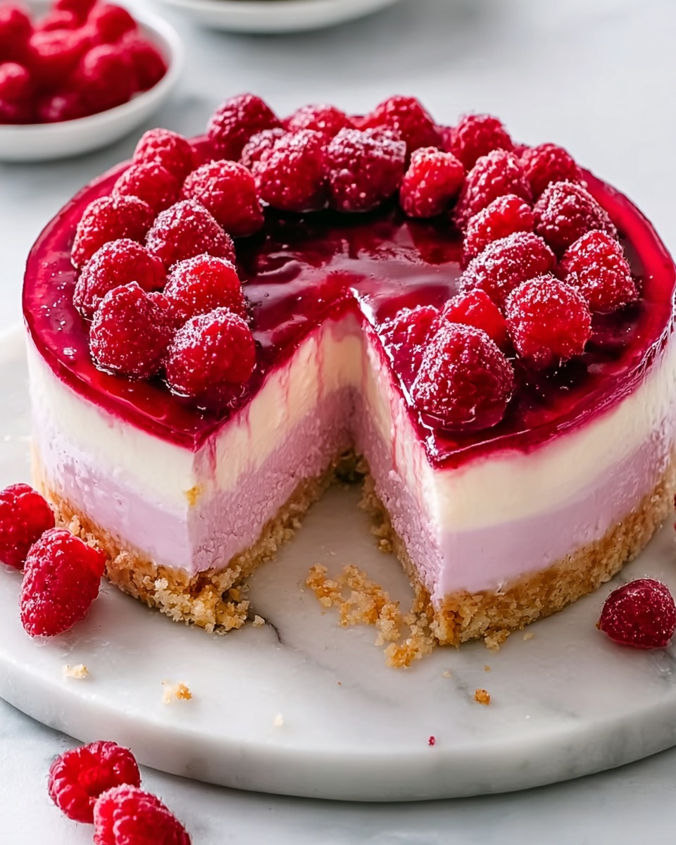 Easy Baked Raspberry Cheesecake Recipe - Recipe Image
