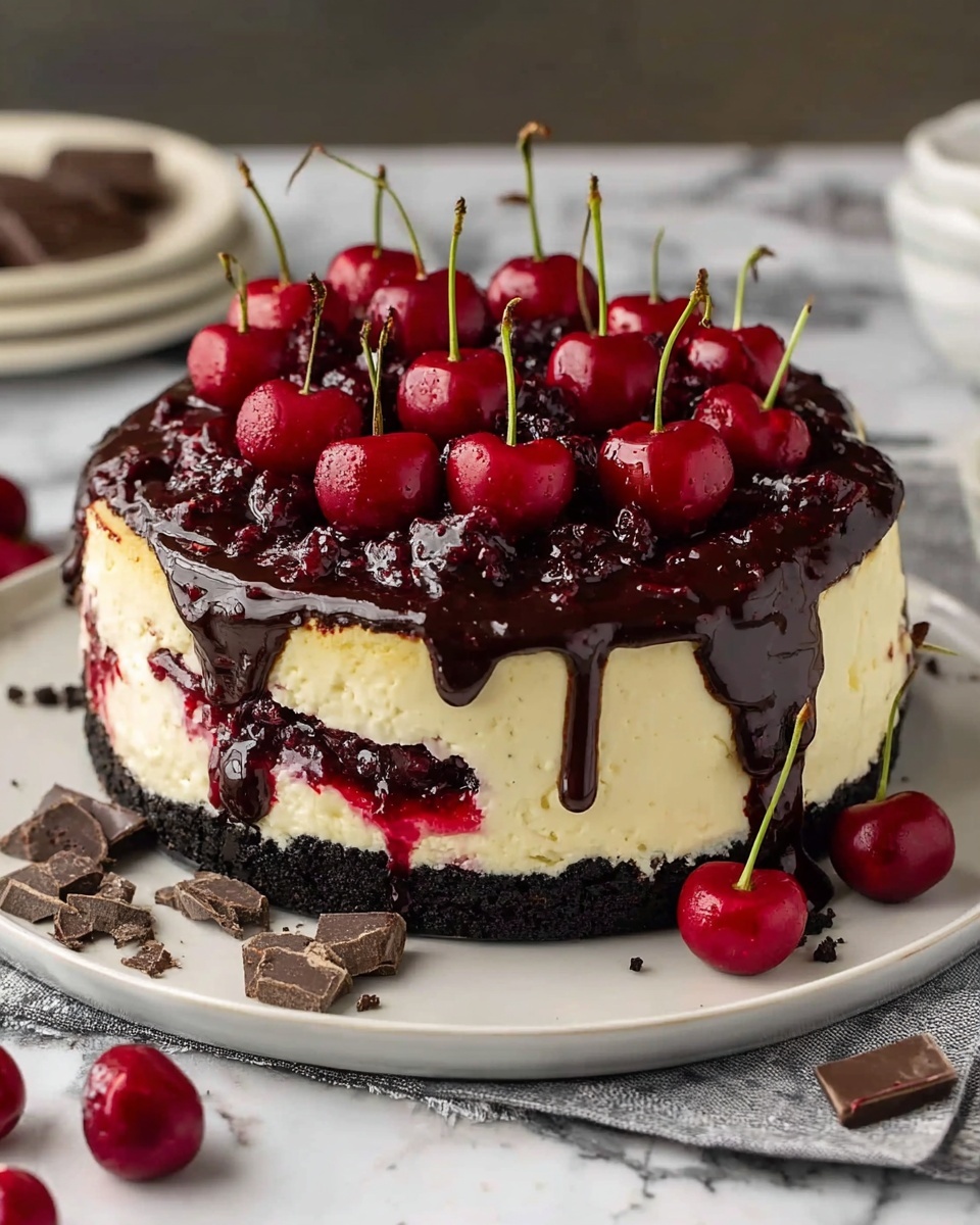 Chocolate Cherry Cheesecake Recipe - Recipe Image