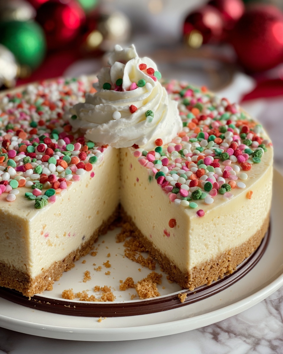 Christmas Sugar Cookie Cheesecake Recipe - Recipe Image