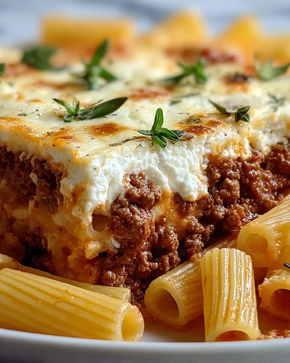 Baked Ziti with Ground Beef and Ricotta Recipe - Recipe Image