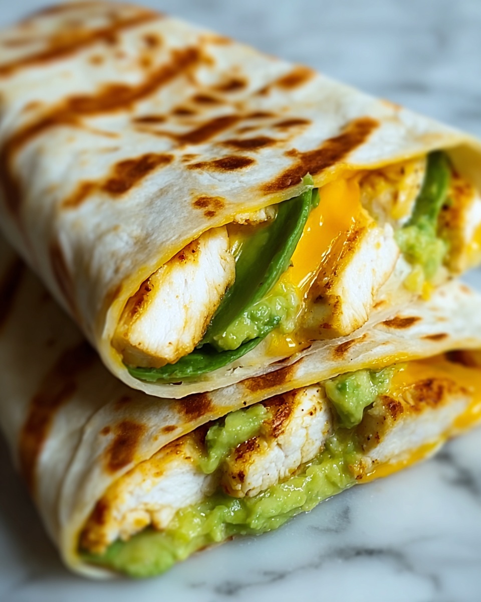 Spicy Cheesy Garlic Chicken & Avocado Wraps Recipe - Recipe Image