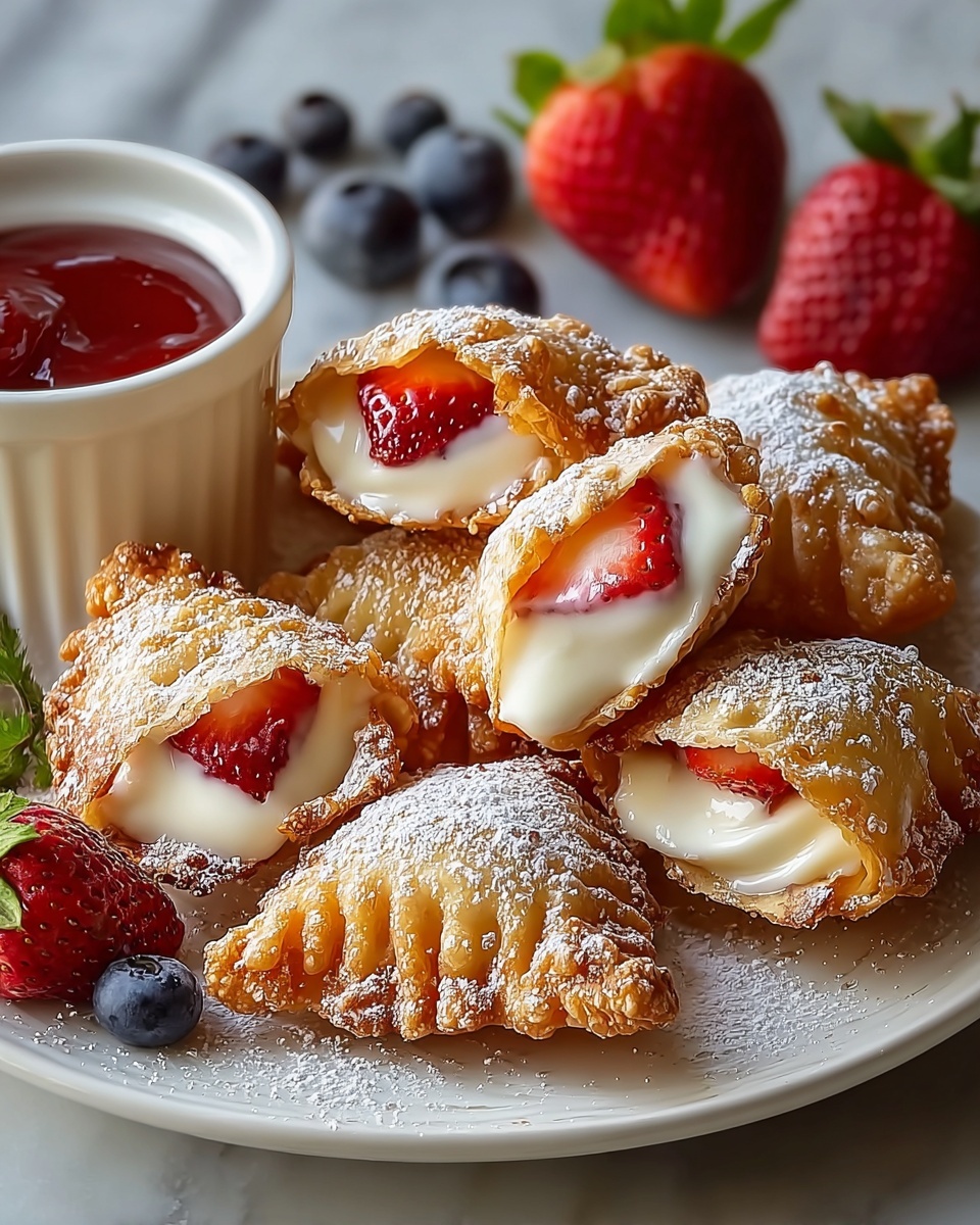 Deep Fried Strawberry Cheesecake Recipe - Recipe Image