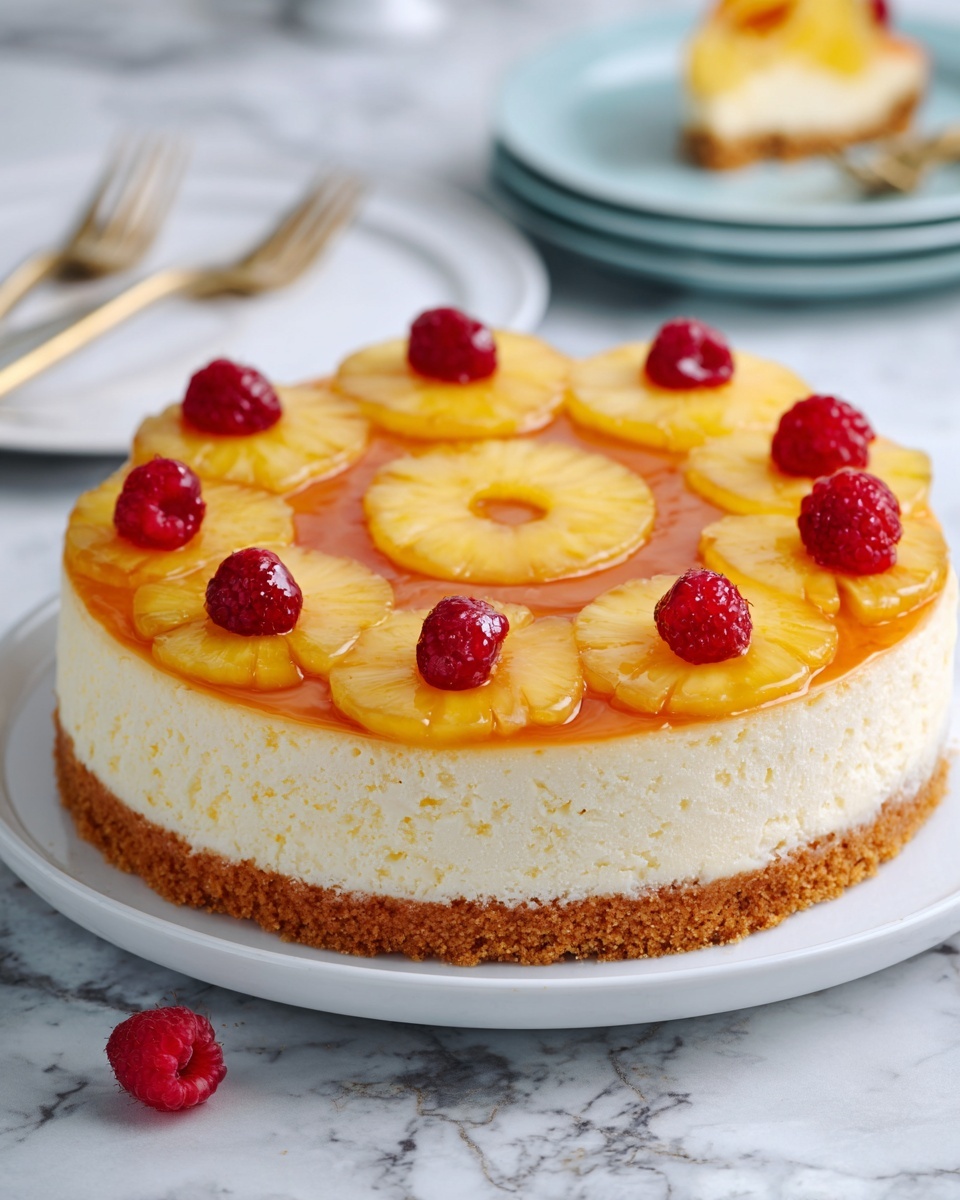 Pineapple Upside-Down Cheesecake Cake Recipe - Recipe Image