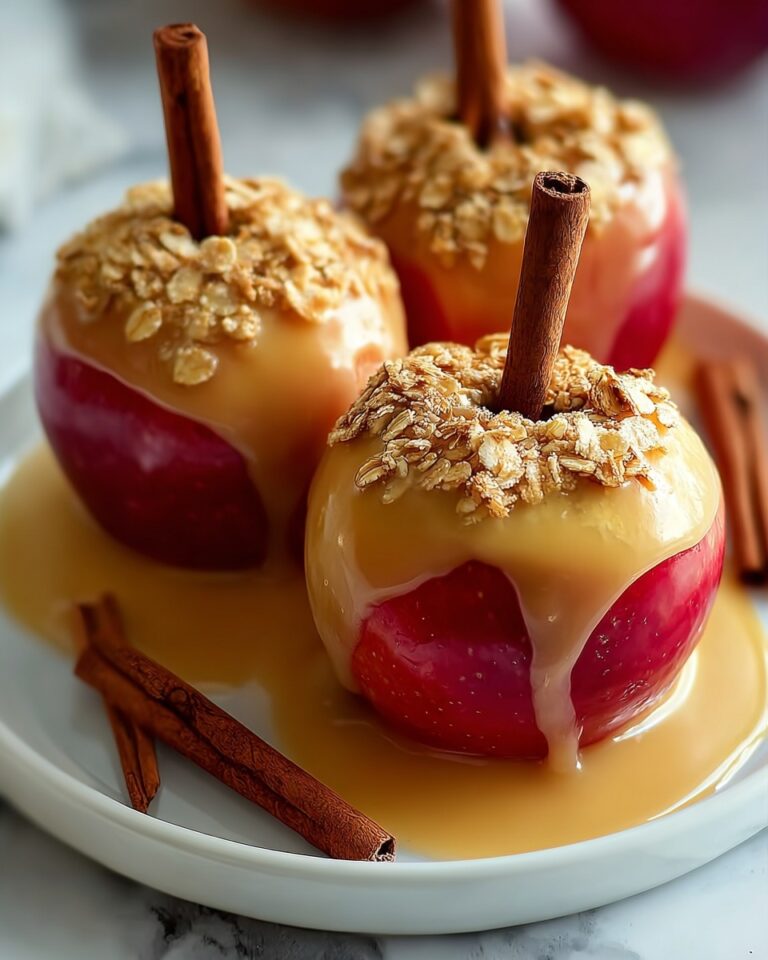 Cinnamon Oatmeal Stuffed Apples with Vanilla Custard Sauce Recipe