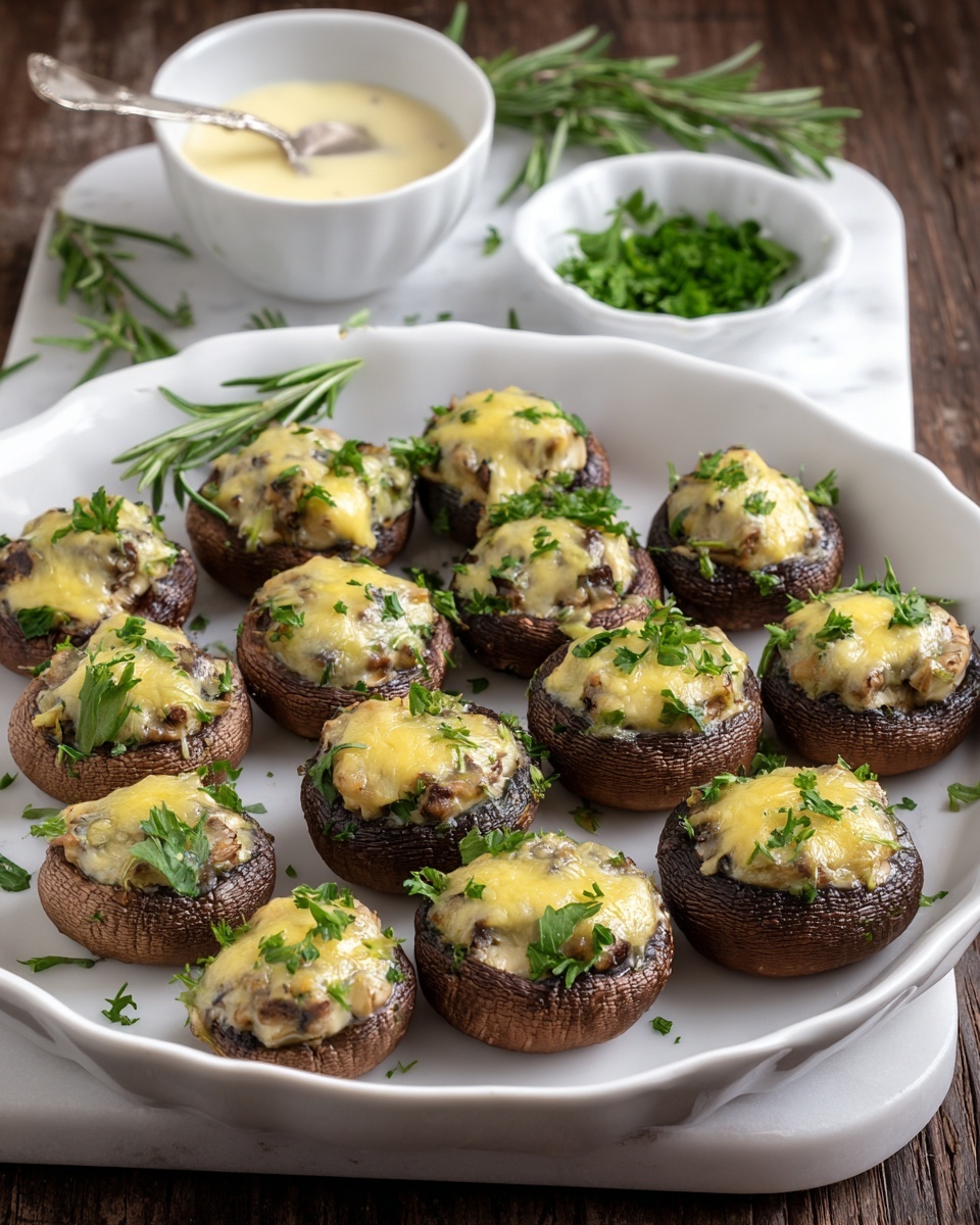 Stuffed Mushrooms with Herbs and Cheese Recipe - Recipe Image