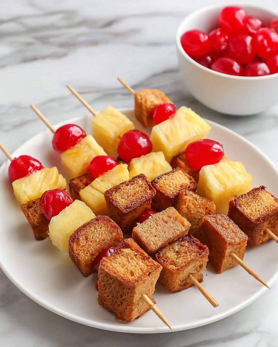 Pineapple Upside Down Cake Kabobs Recipe - Recipe Image