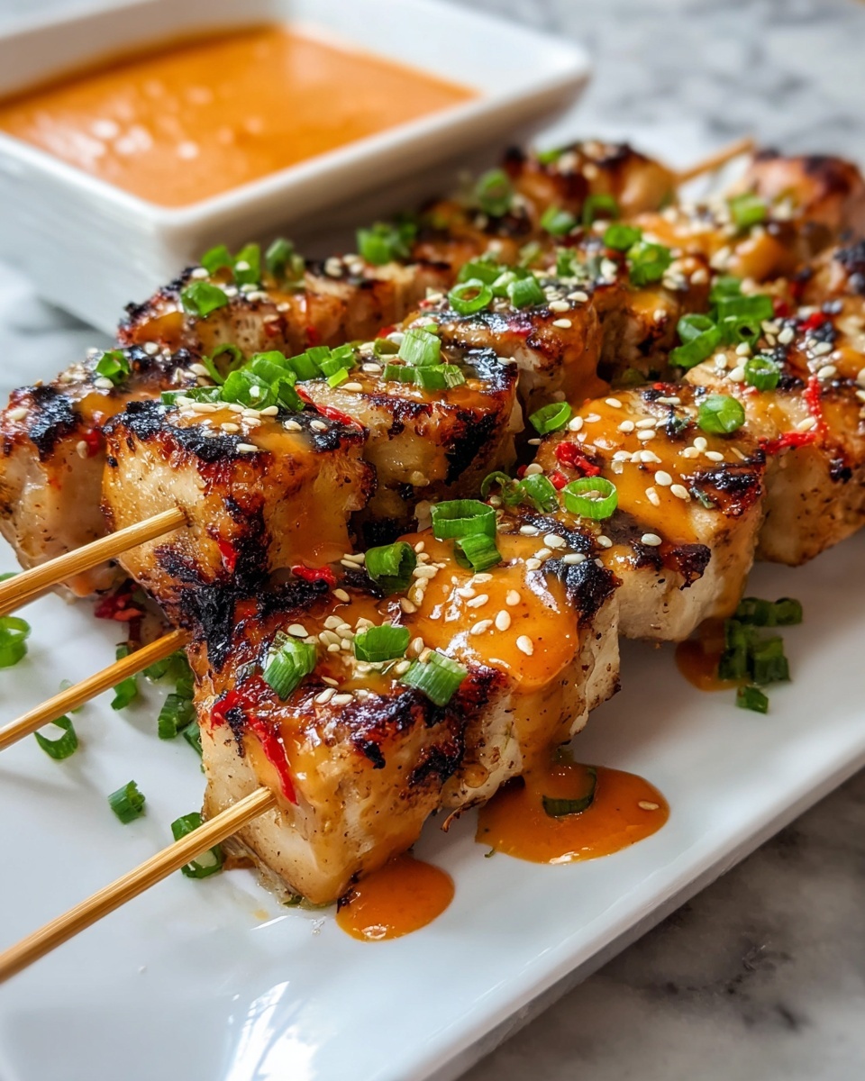 Bang Bang Chicken Skewers with Spicy Mayo and Sweet Chili Sauce Recipe - Recipe Image