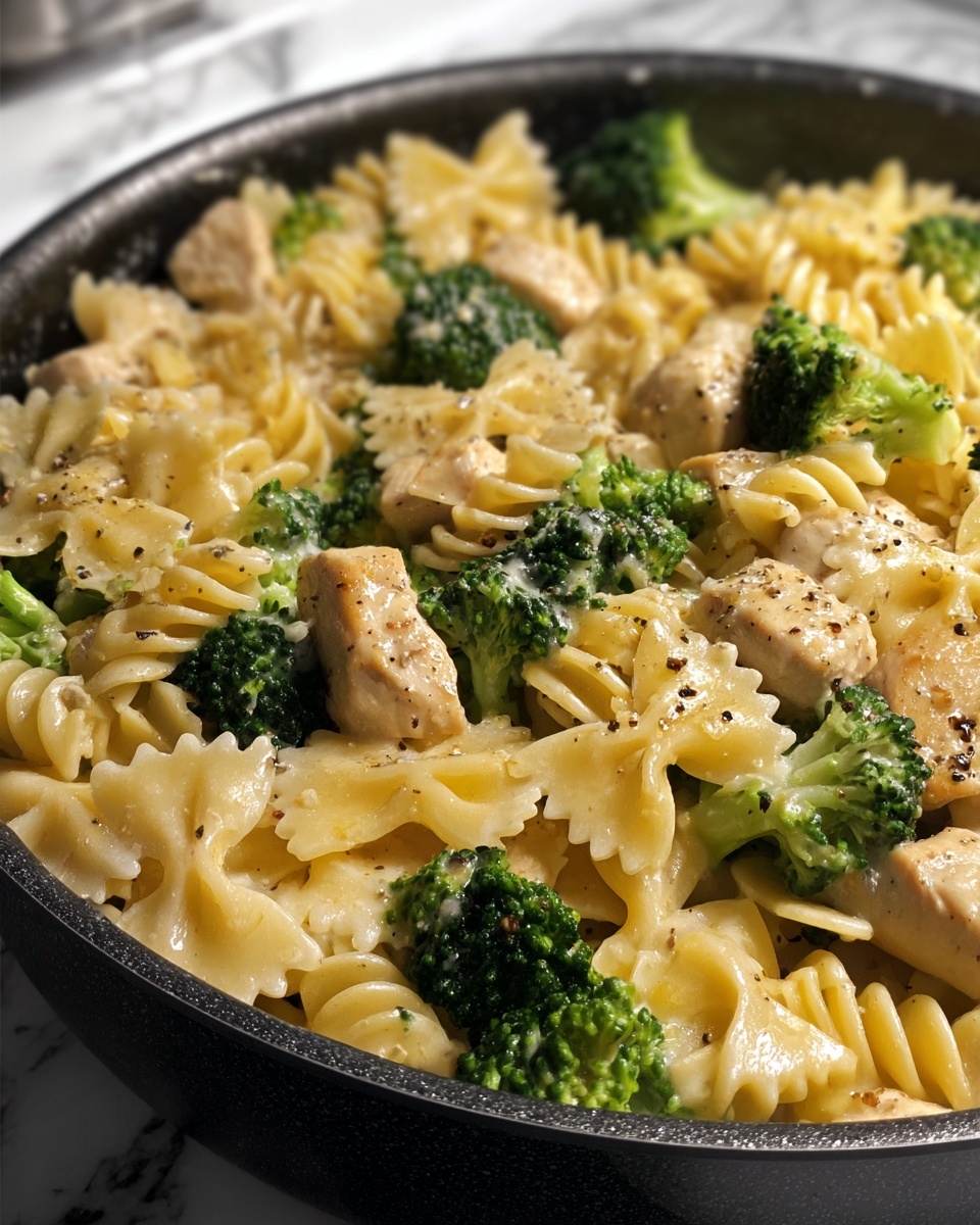 Cheesy Garlic Chicken and Broccoli Pasta Recipe - Recipe Image