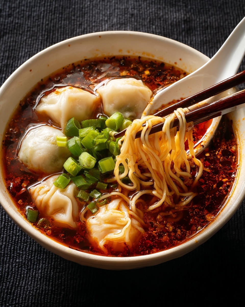 Hot and Sour Dumpling Noodle Soup Recipe - Recipe Image