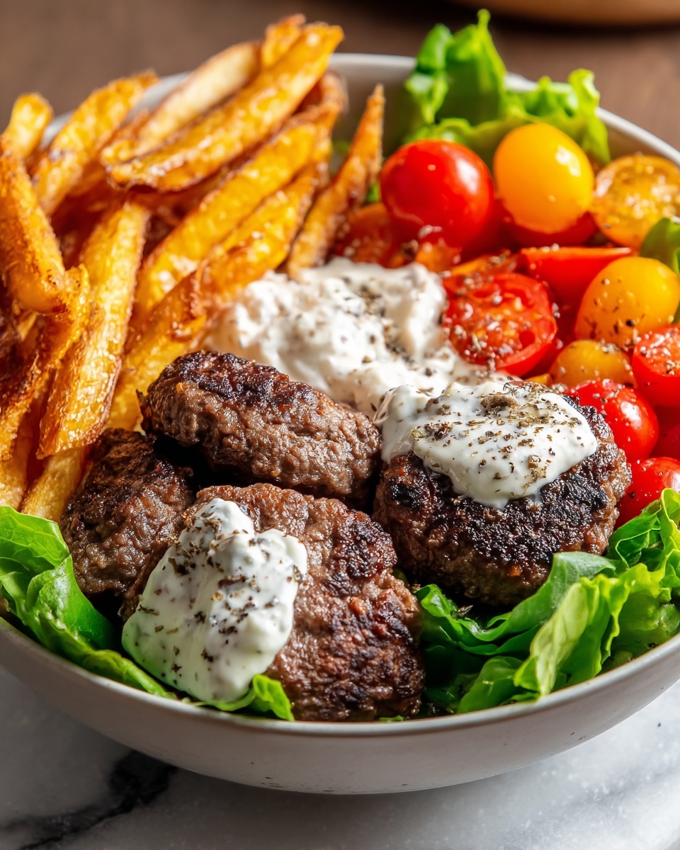 Burger Bowls with Caramelized Onion Aioli Recipe - Recipe Image