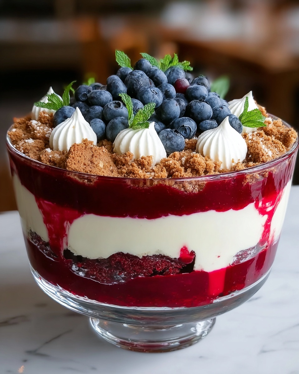 Red Velvet Trifle with White Chocolate Pudding and Mixed Berries Recipe - Recipe Image