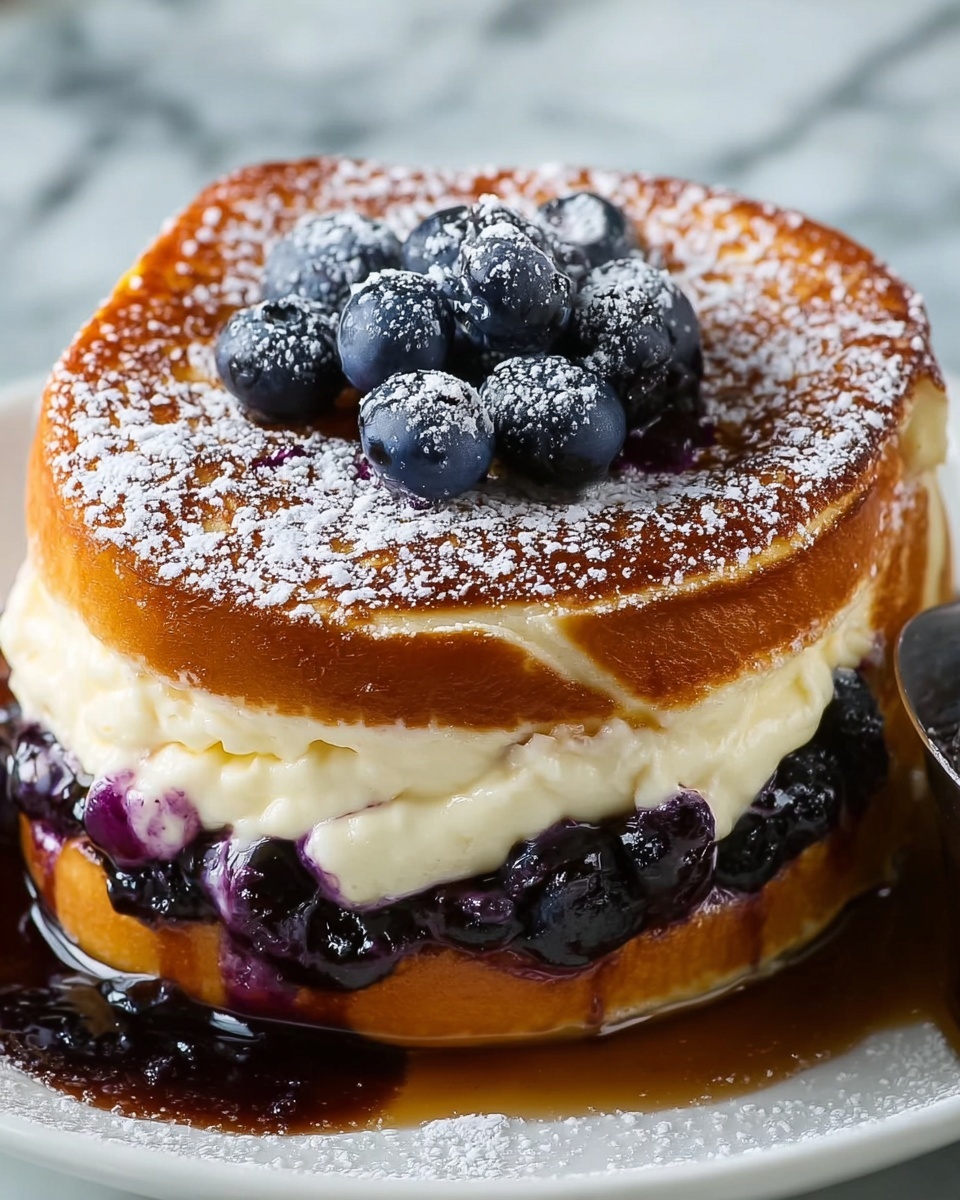 Blueberry Cheesecake Stuffed French Toast Recipe - Recipe Image