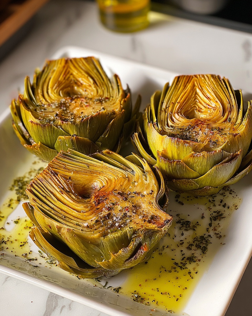 Grilled Artichokes with Garlic Butter Recipe - Recipe Image