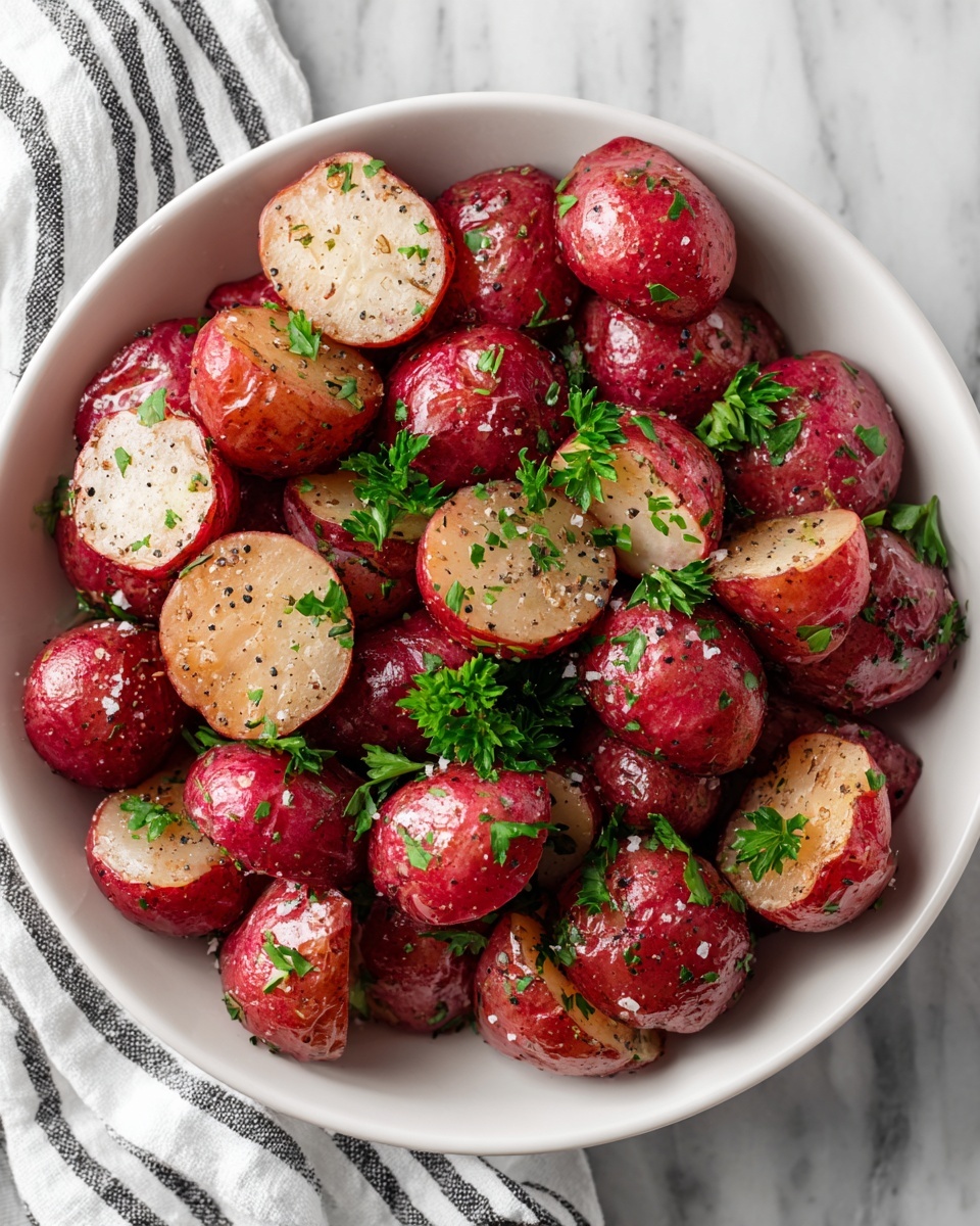 Slow Cooker Baby Potatoes with Herbs and Parmesan Recipe - Recipe Image