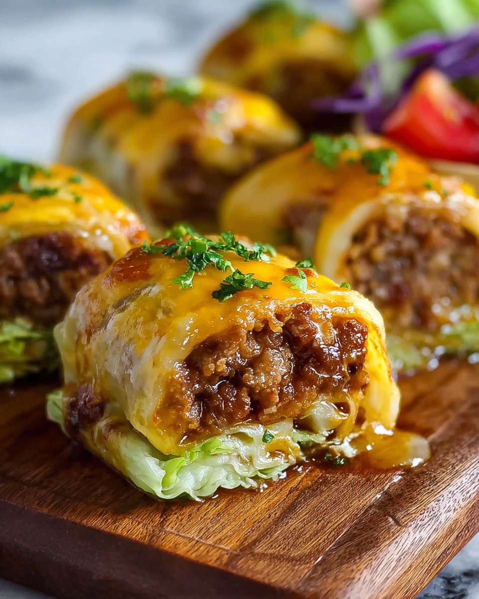 Garlic Butter Beef Cheeseburger Rollups Recipe - Recipe Image