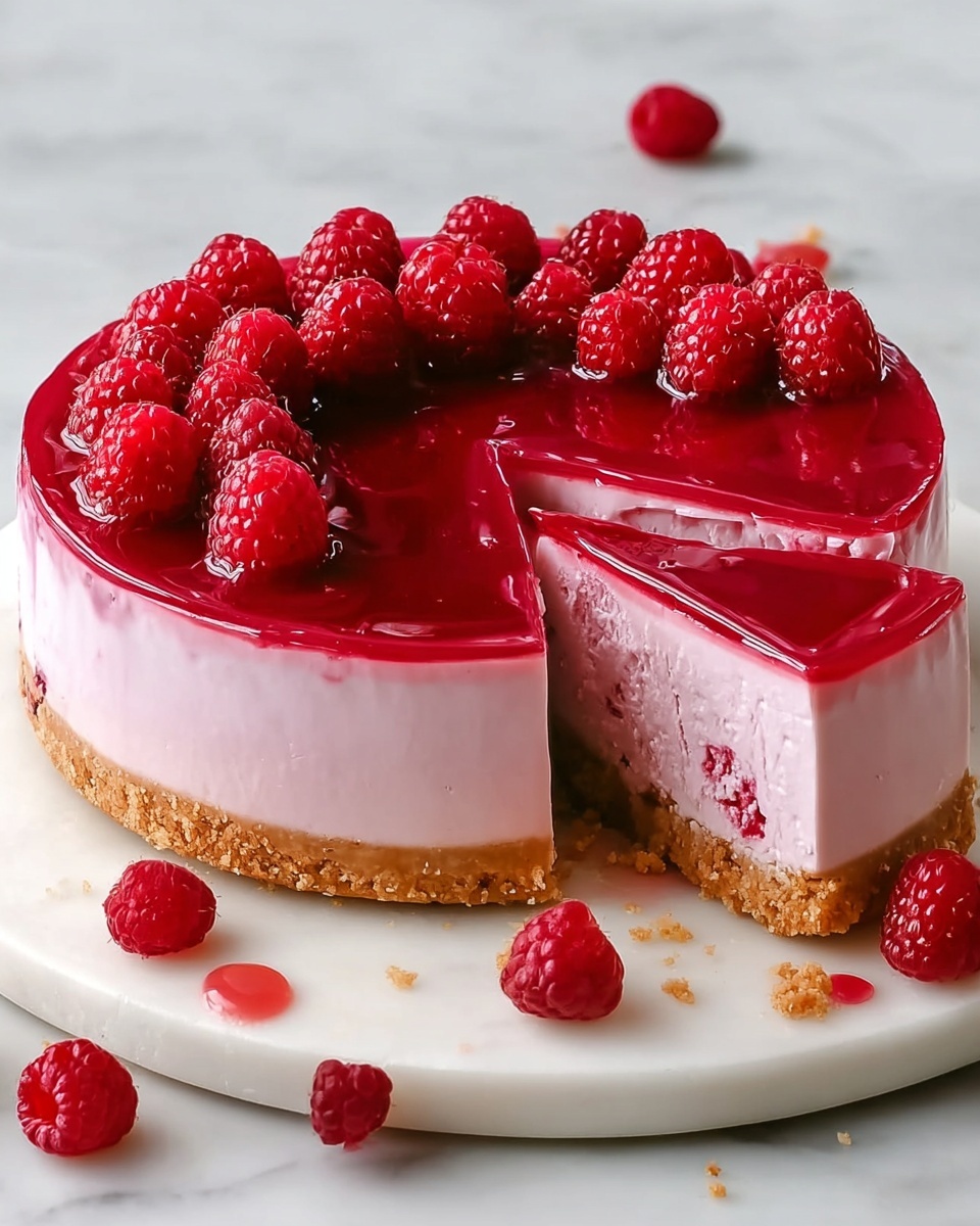Easy Baked Raspberry Cheesecake Recipe - Recipe Image