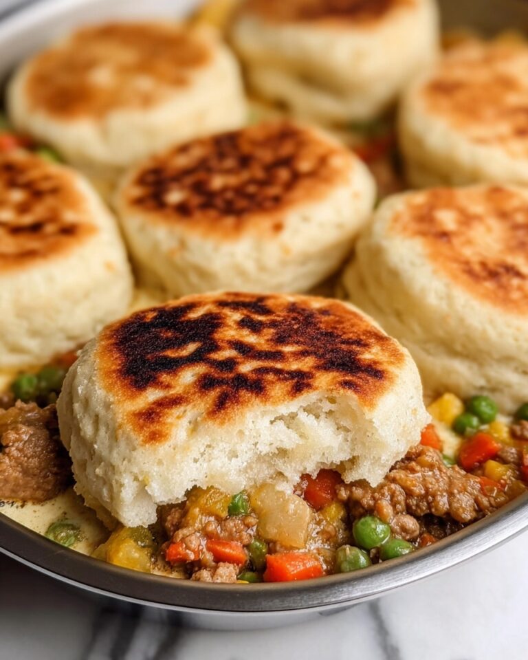 Creamy Chicken and Cheddar Biscuit Casserole Recipe