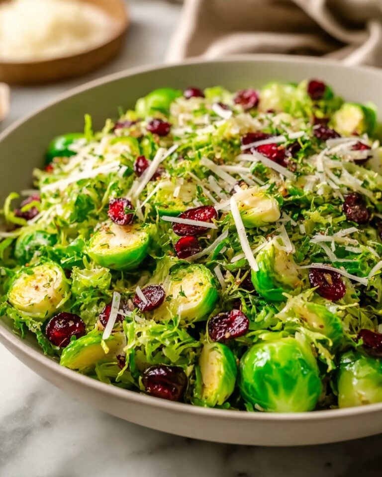 Brussels Sprout Salad with Cranberries and Parmesan Recipe