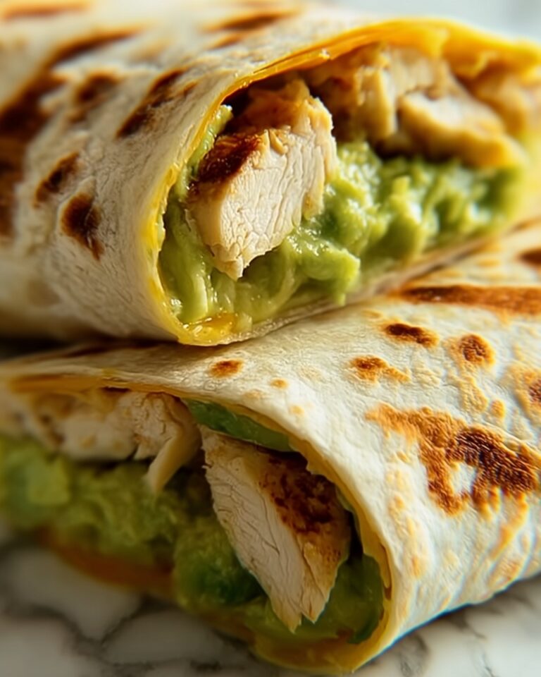 Spicy Cheesy Garlic Chicken & Avocado Wraps Recipe