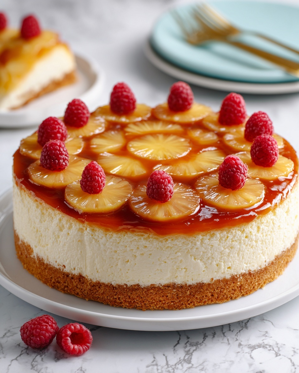 Pineapple Upside-Down Cheesecake Cake Recipe - Recipe Image