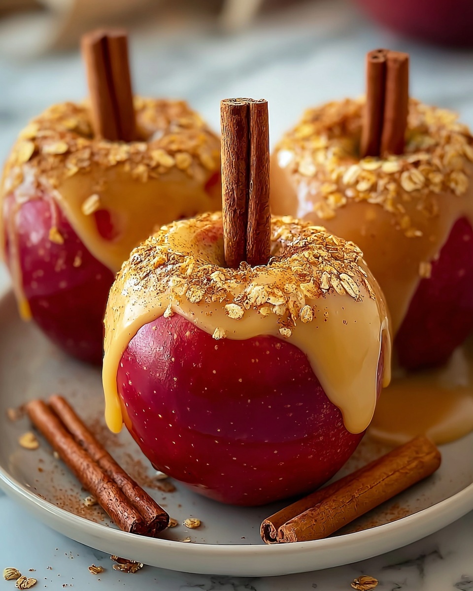 Cinnamon Oatmeal Stuffed Apples with Vanilla Custard Sauce Recipe - Recipe Image