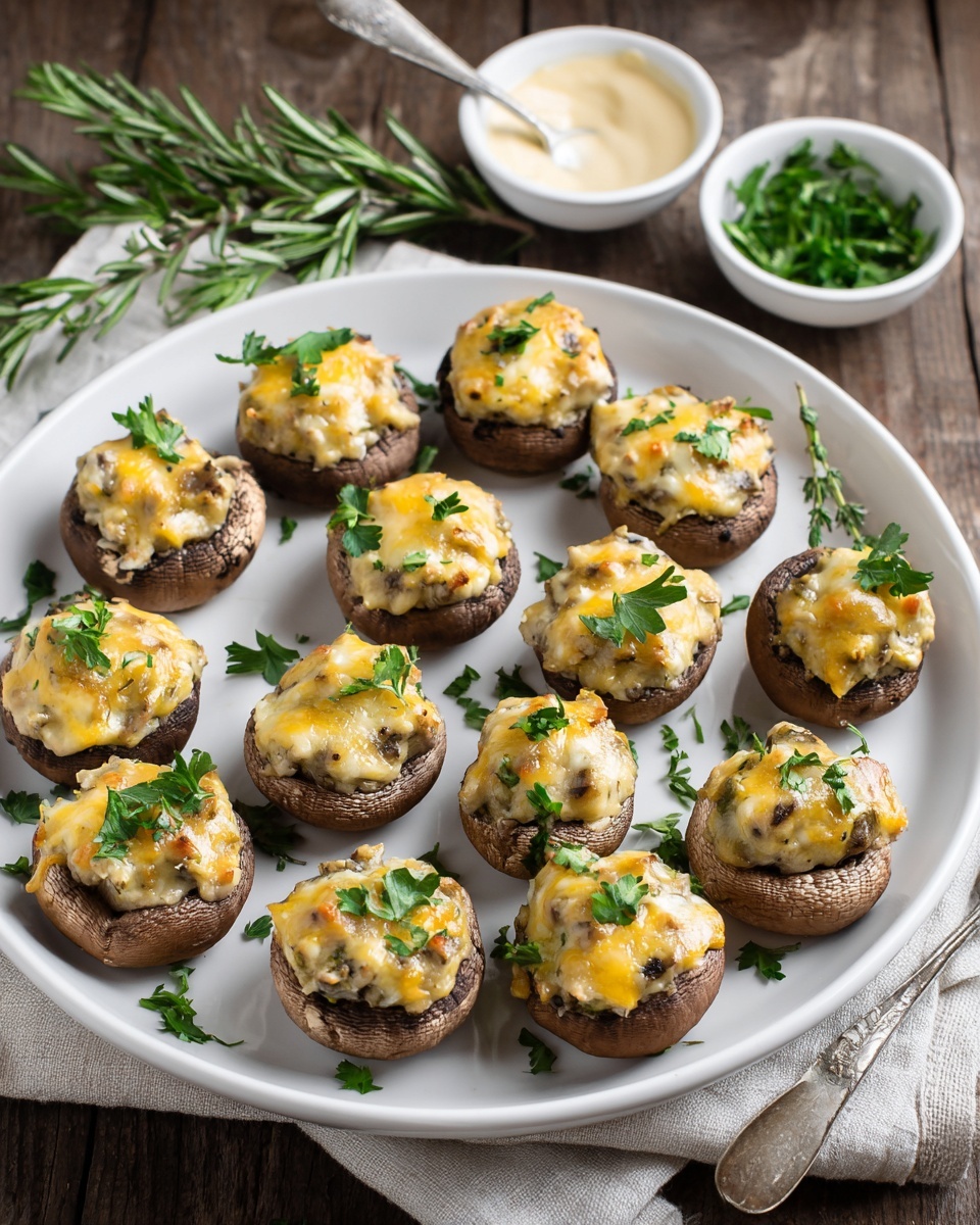 Stuffed Mushrooms with Herbs and Cheese Recipe - Recipe Image