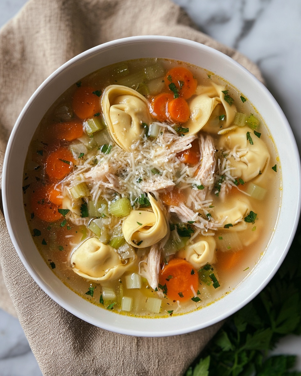 Easy Chicken Tortellini Soup with Vegetables Recipe - Recipe Image