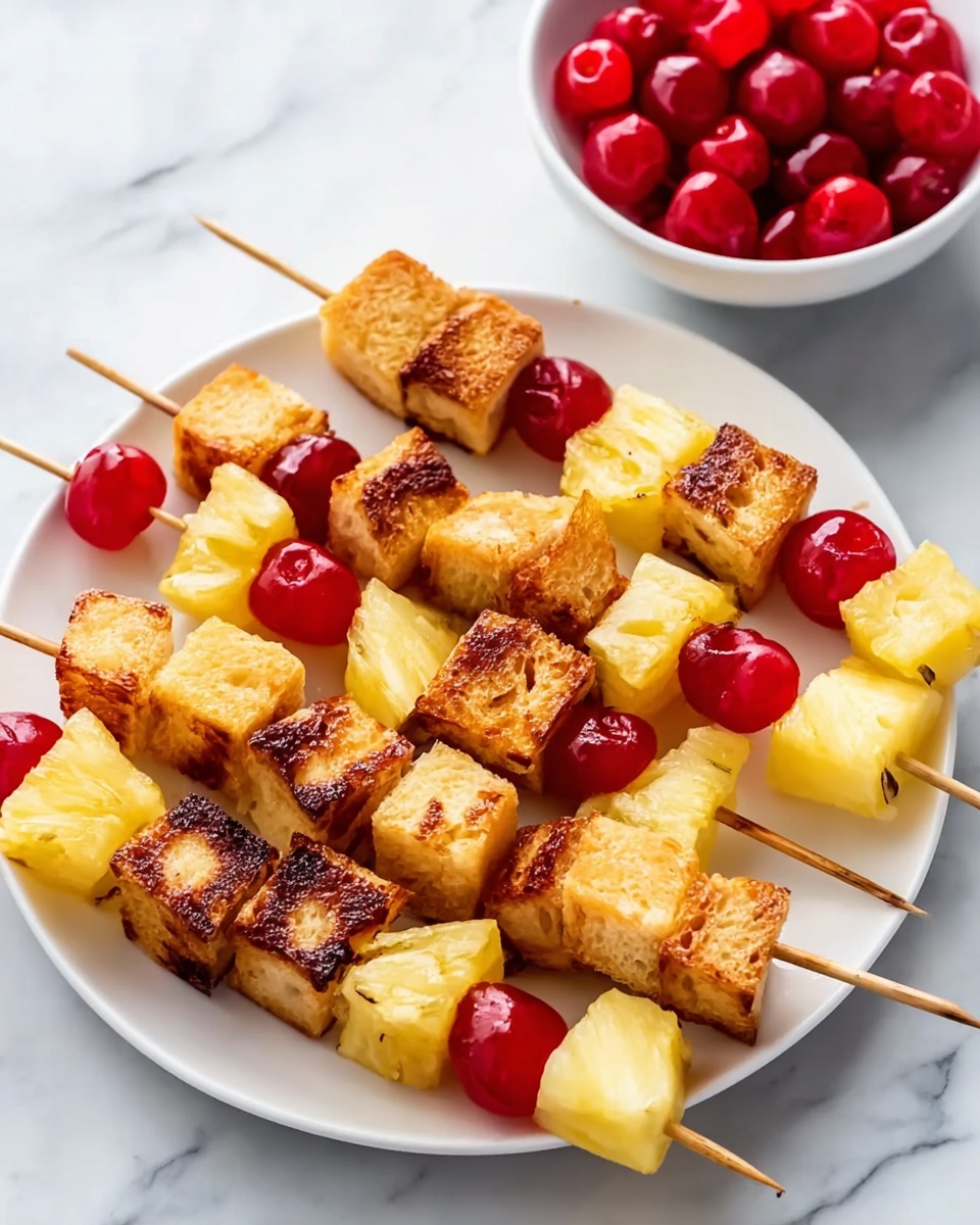 Pineapple Upside Down Cake Kabobs Recipe - Recipe Image