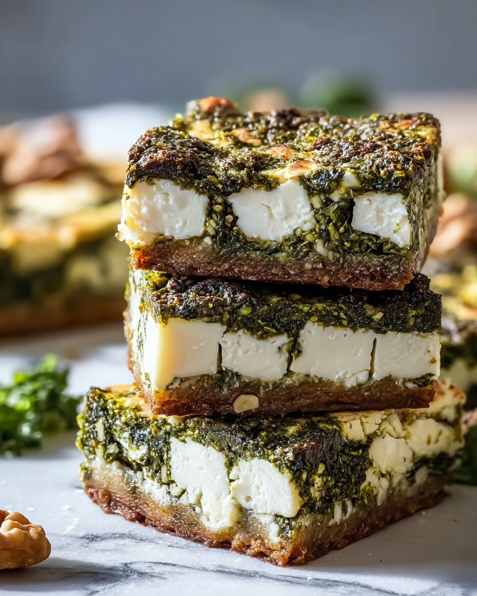 Broccoli and Feta Savory Brownies Recipe - Recipe Image