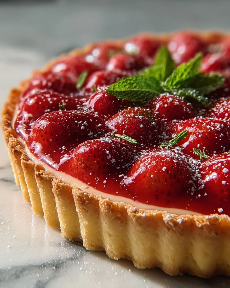 Ricotta Tart with Roast Strawberries Recipe - Recipe Image